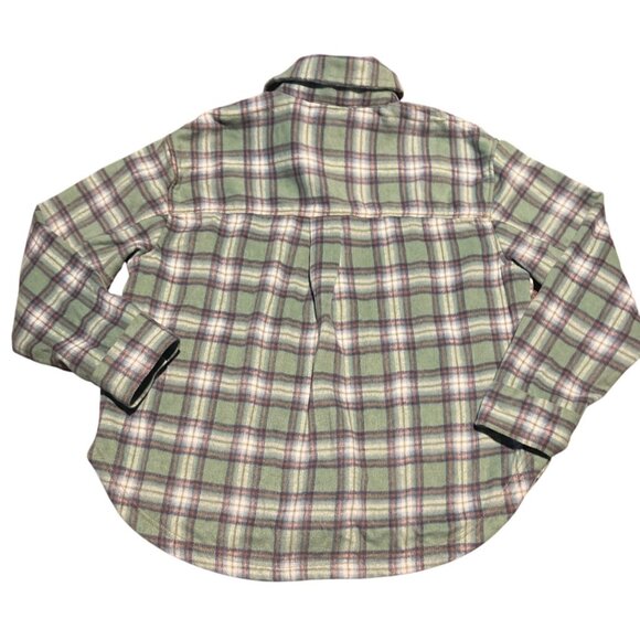 American Eagle Plaid Flannel Button-Up Shirt Shacket L Long Sleeve Classic Fit - Picture 6 of 7